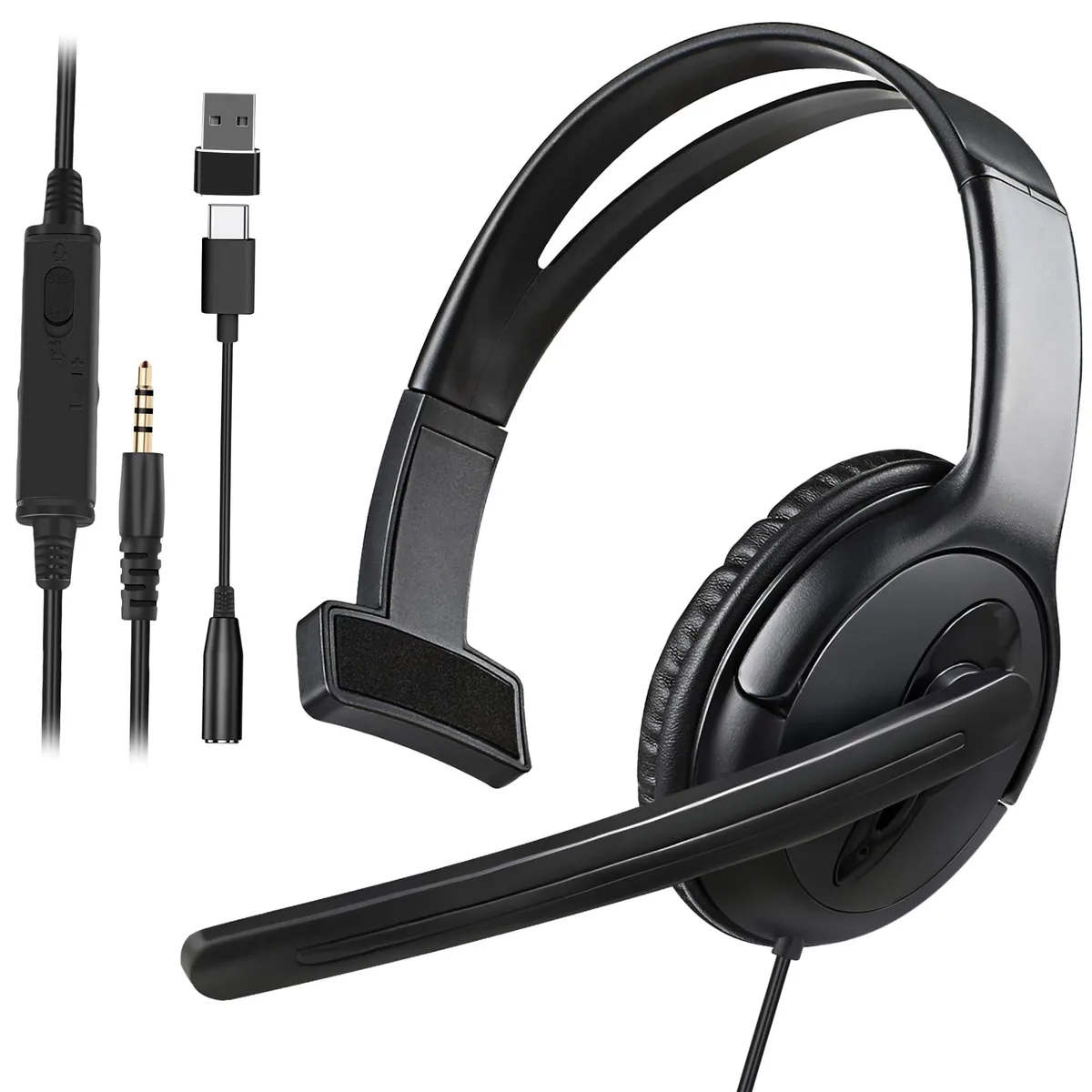  PLANTRONICS CO26 Mono Wired Headset 3.5mm/USB-C/USB 120° Mic 32 ohm 6.5ft — product photo