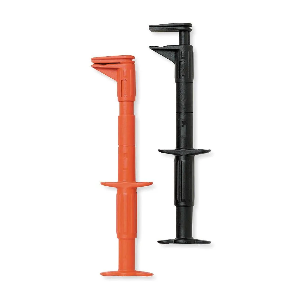Pair of black and red bus bar probes with spring clips