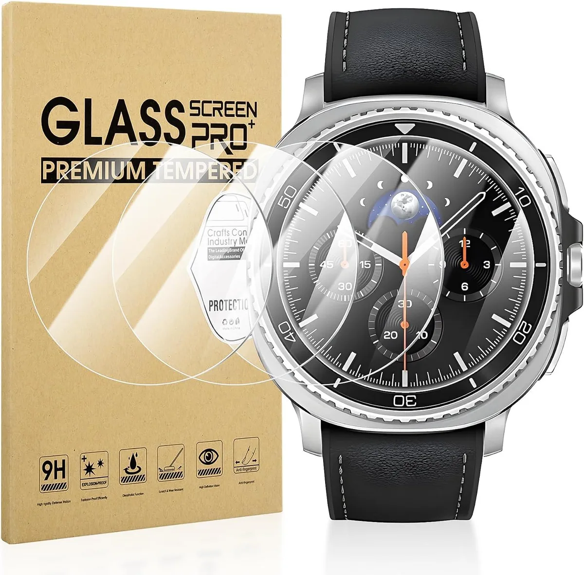 ETEIZU ETEIZU 4-Pack Tempered Glass Screen Protector for Galaxy Watch 8 Classic 46mm — product photo