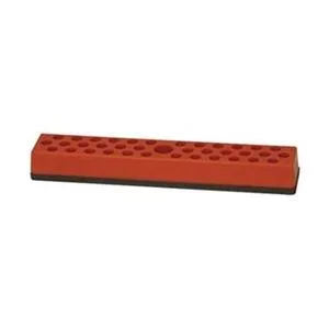 Red magnetic bit organizer with foam insert for 1/4 inch hex bits