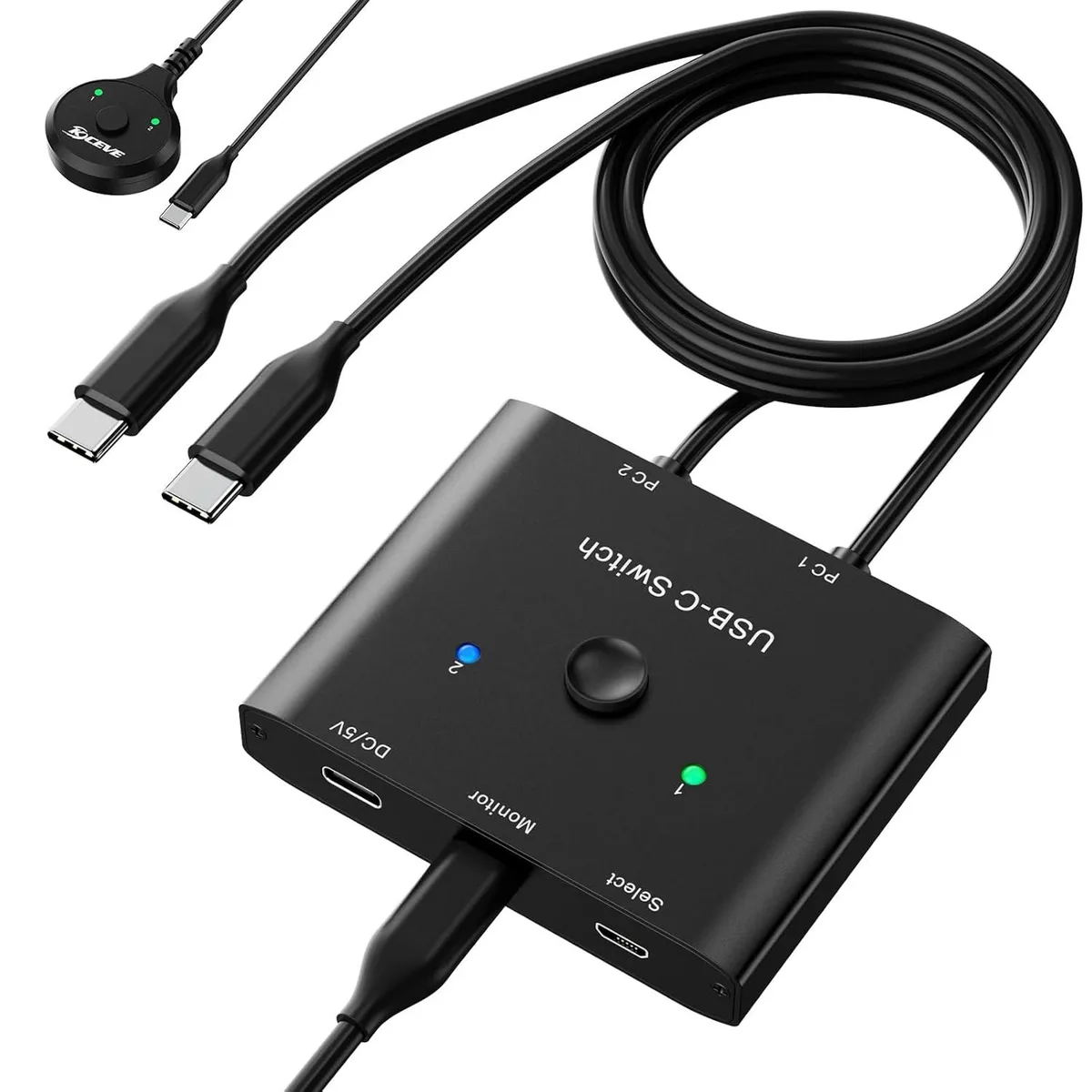 Hitoor Hitoor C201B USB-C KVM Switch 2 Computers 1 Monitor 8K60 4K120 10Gbps 100W — product photo