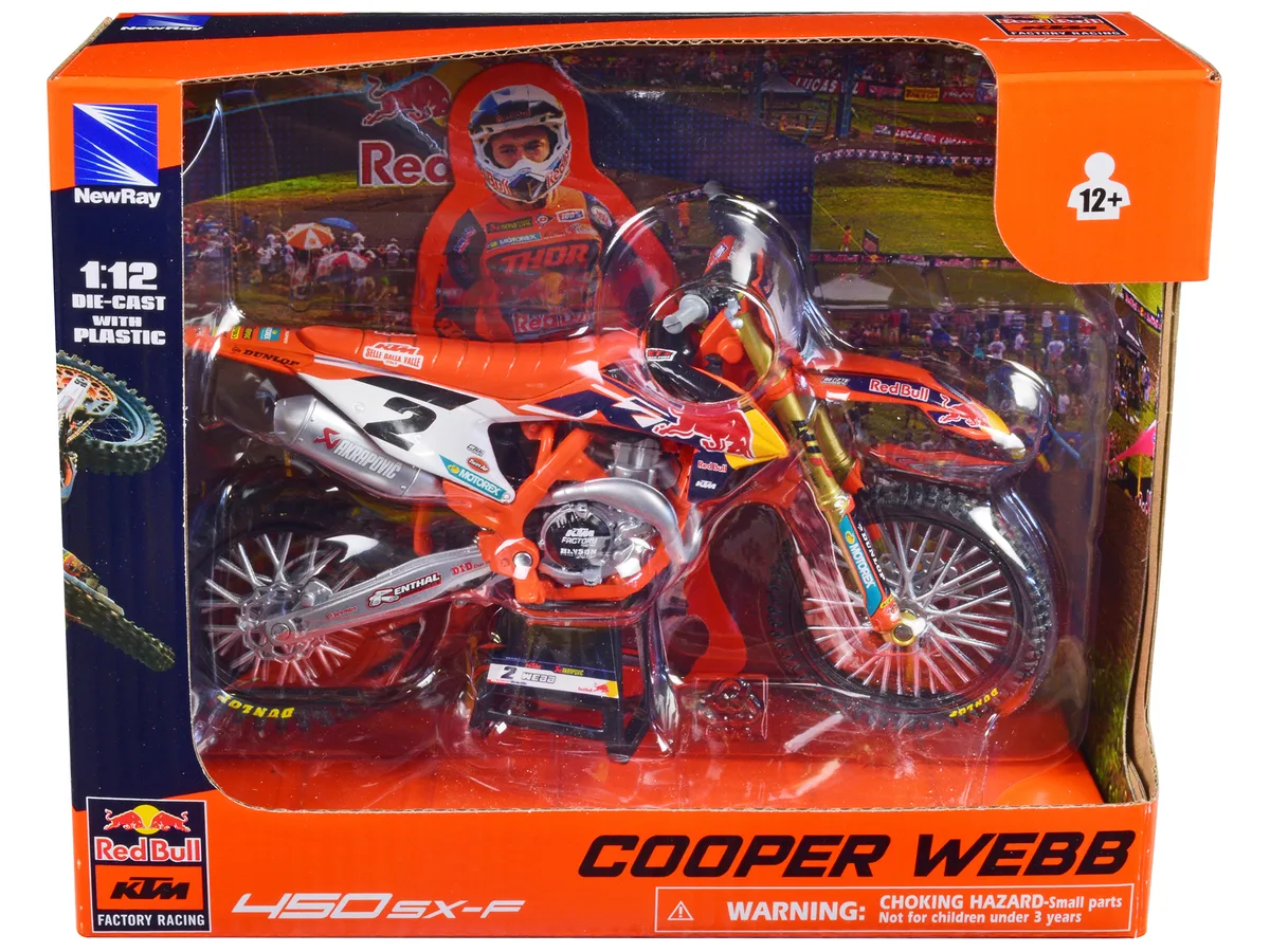 New Ray Toys New Ray Toys KTM 450 SX-F #2 Cooper Webb Red Bull 1/12 Diecast Motorcycle — product photo