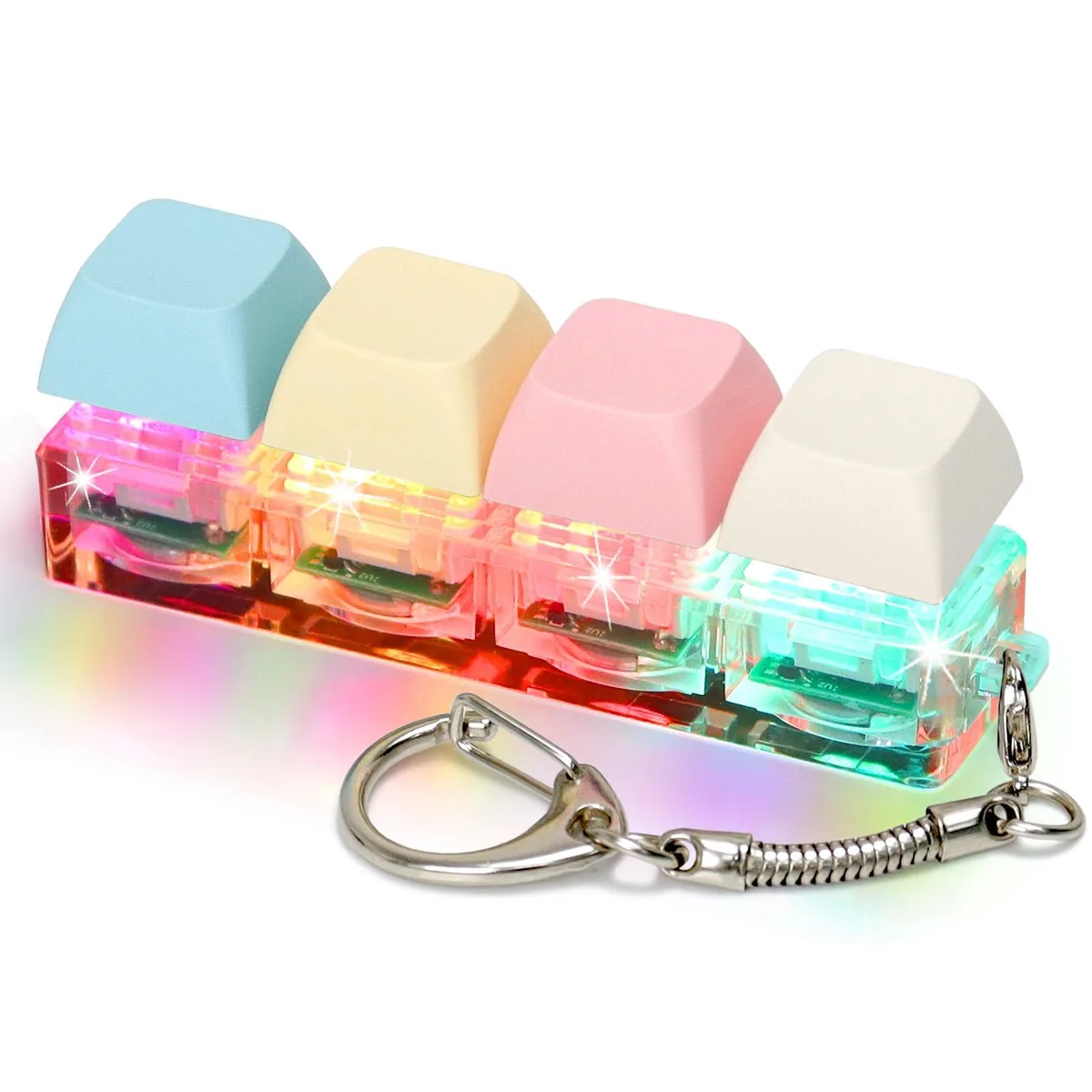 Keyboard Fidget Toy with LED Light Keychain Macaroon1 4 in 1 Electronics for Kids — product photo