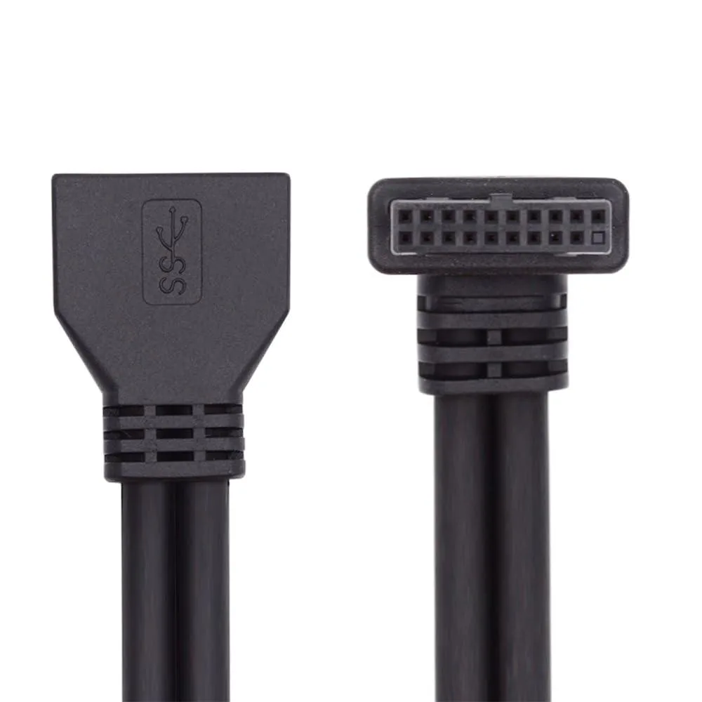 LORDWORLD LORDWORLD USB 3.0 20Pin 19Pin Male-Female 90° Extension Cable — product photo