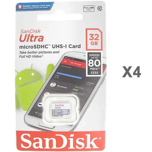 SanDisk SanDisk Ultra microSDHC 32GB Class 10 4-pack — product photo