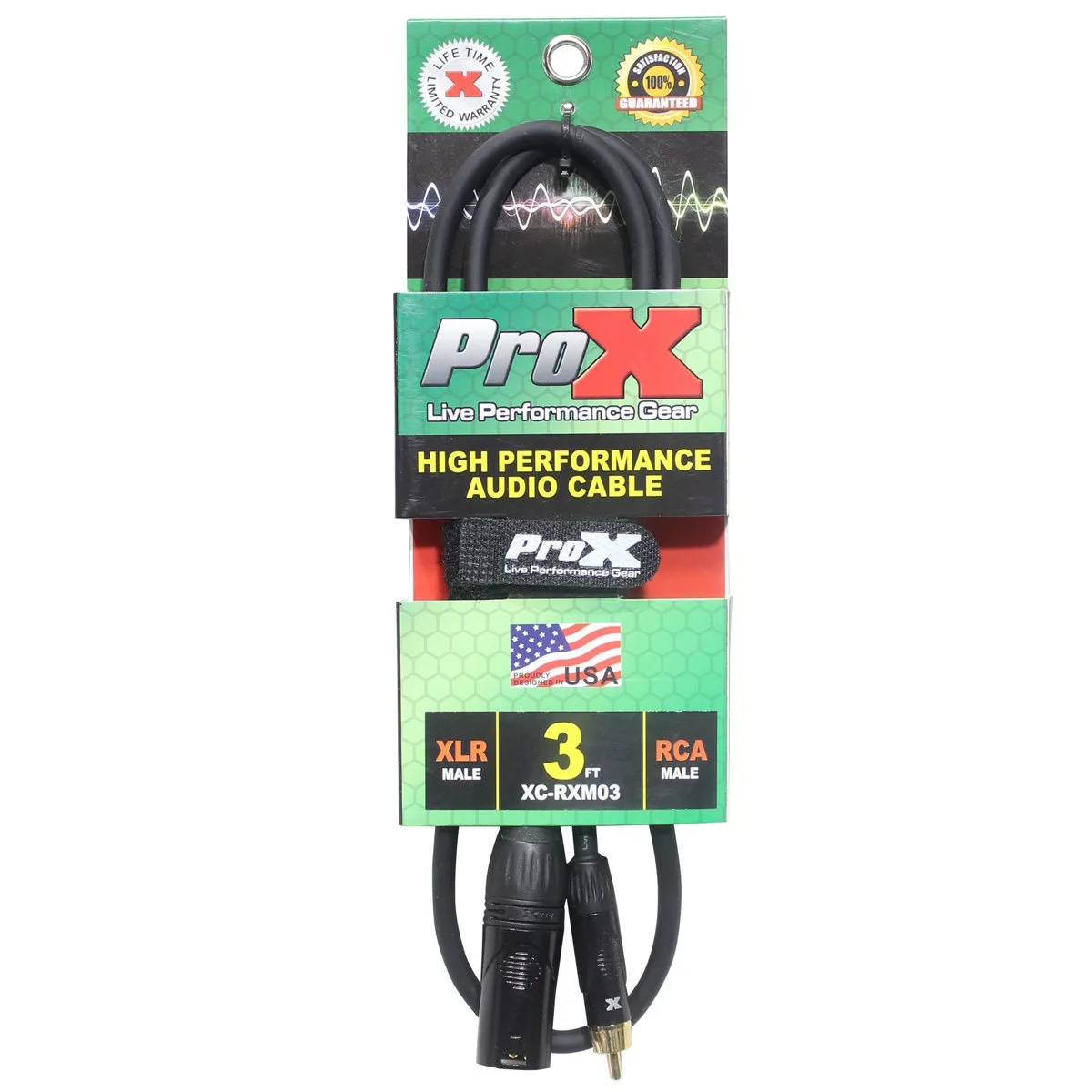 ProX ProX XC-RXM03 3 ft RCA-M to XLR3-M Unbalanced Audio Cable — product photo