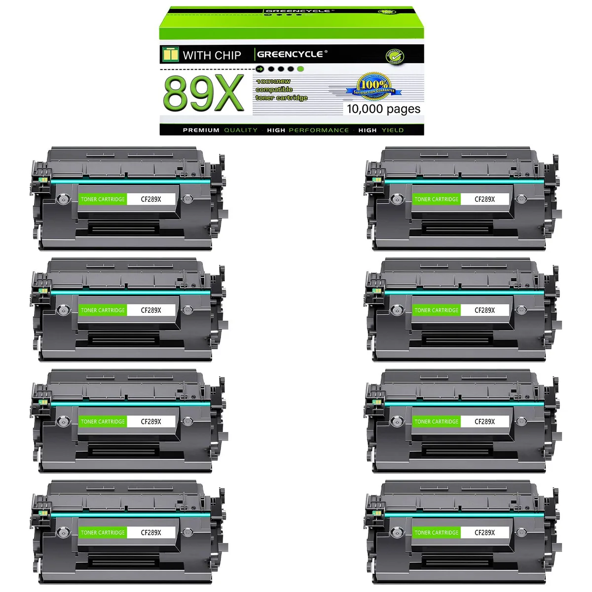 GREENCYCLE GREENCYCLE CF289X compatible black toner cartridge 8 pack 10000 pages — product photo