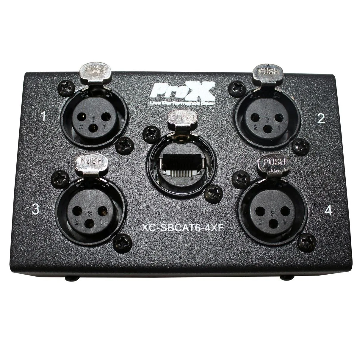 ProX ProX XC-SBCAT6-4XF 4-Channel XLR-F CAT6 Audio/DMX Snake Box — product photo