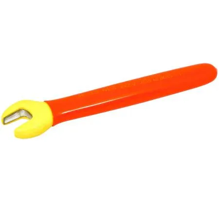 Insulated open-end wrench, 13 mm, orange and yellow coating