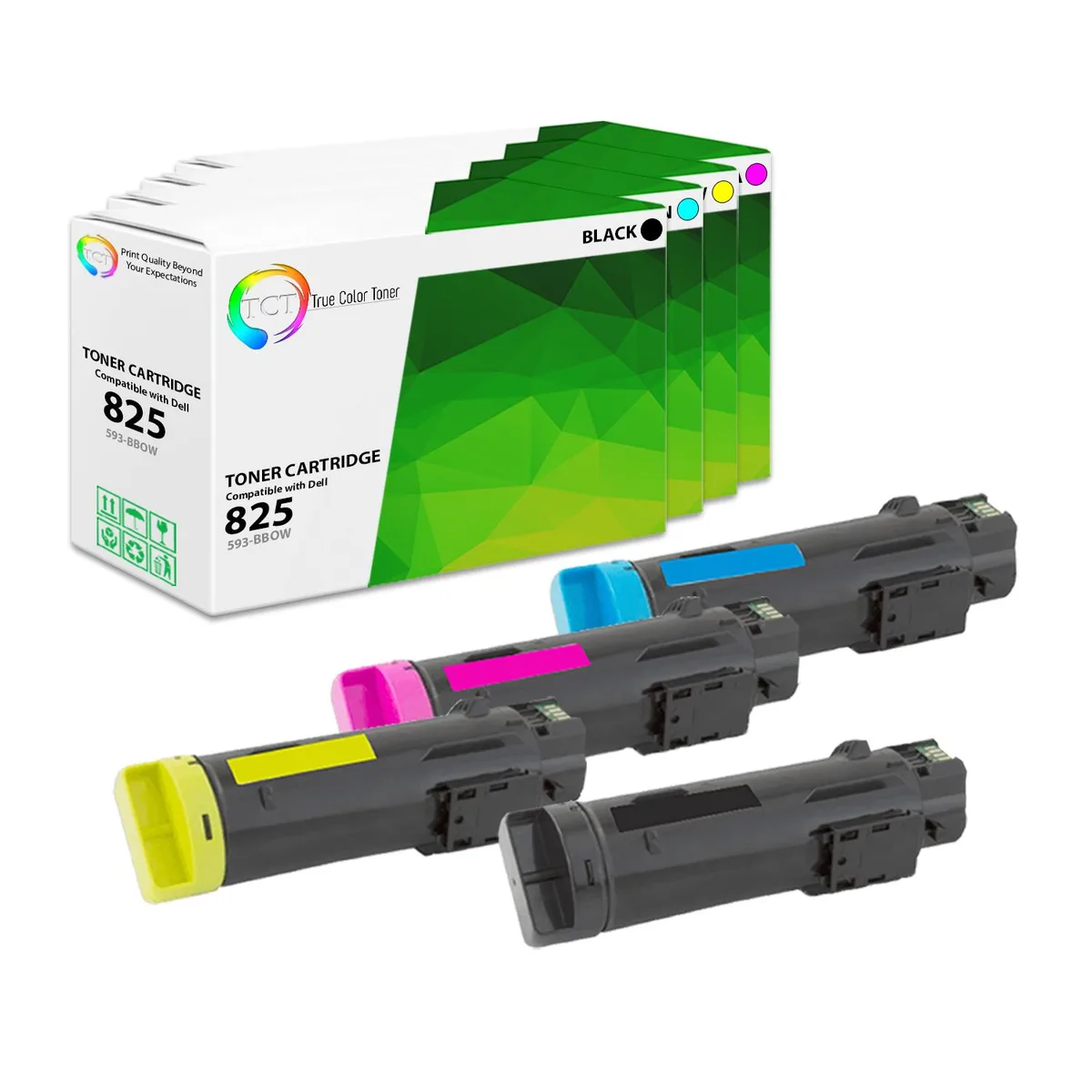 True Color Toner True Color Toner 825 4-Pack Toner Cartridge (593-BBOW/BBOX/BBOY/BBOZ) — product photo
