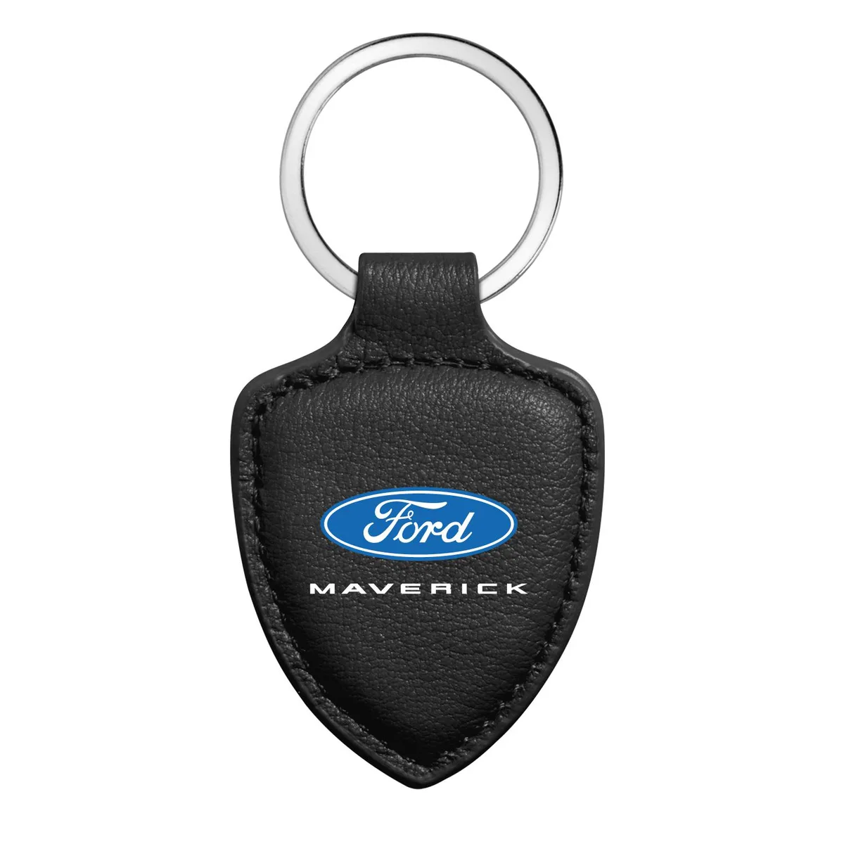 iPick Image, LLC iPick Image, LLC Ford Maverick Soft Real Black Leather Shield-Style Key Chain — product photo