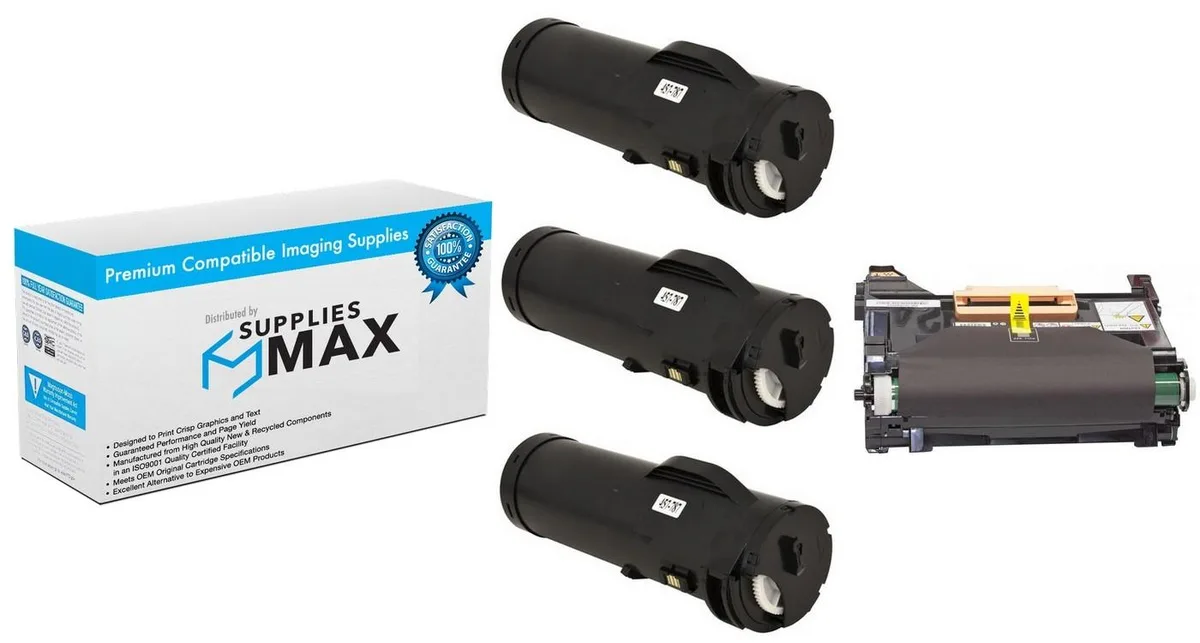 SuppliesMax SuppliesMax Remanufactured Combo Pack 1 Drum 3 Extra High Yield Toners Black 65000 Pages — product photo