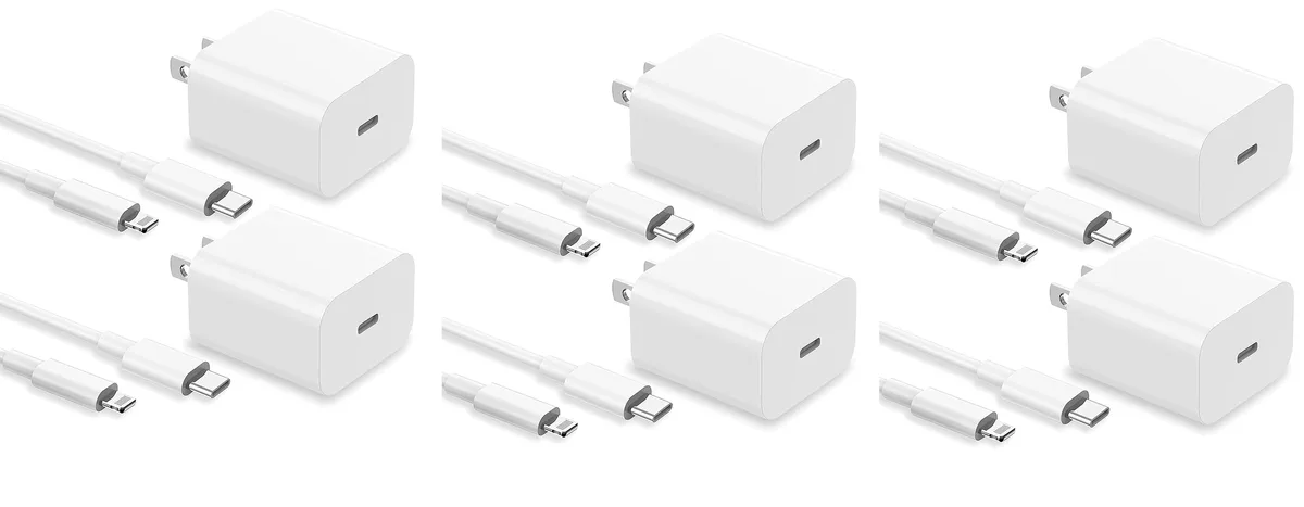 anicestore anicestore 20W USB-C Charger 6 Pack White 1.00m Cable — product photo