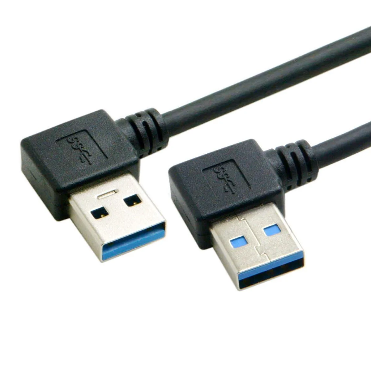 Vszerda USB 3.0 Type-A male-to-male cable with 90-degree left and right angled connectors, 50cm length