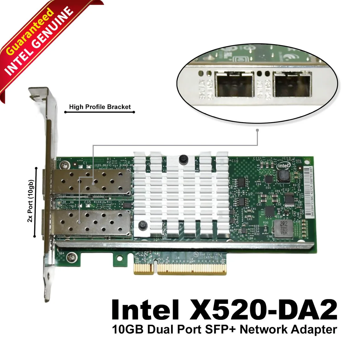 Intel Intel X520-DA2 10 Gb dual SFP+ PCIe 2.0 x8 network card — product photo