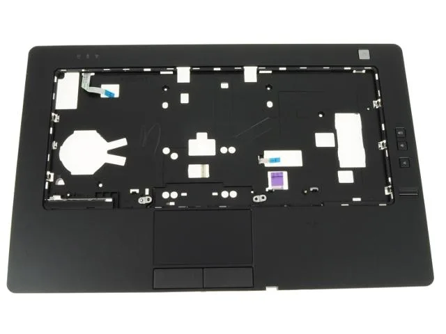 Black laptop palmrest with touchpad, fingerprint reader and smart card slot