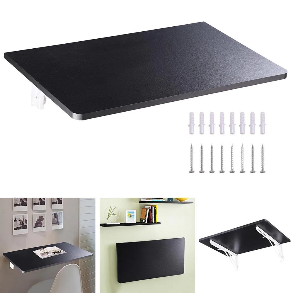 Yescom USA, Inc. Yescom USA, Inc. 16WFD001-PB15-06 Wall Mounted Folding Desk 23 5/8" x 15 3/4" Black — product photo