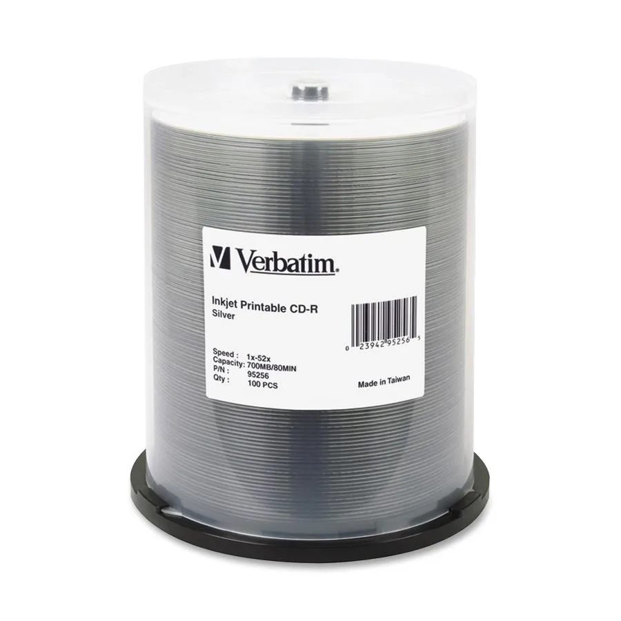 VERBATIM VERBATIM 95256 CD-R 700MB 52X Inkjet Printable 100 Packs — product photo