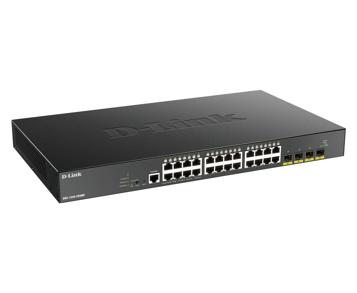 D-Link D-Link DGS-1250-28XMP 28-port smart managed PoE network switch — product photo