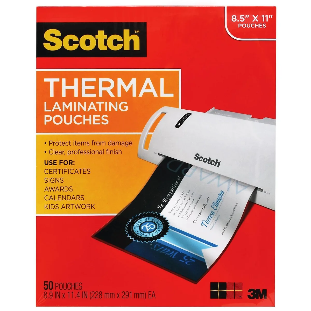 3M 3M Scotch Thermal Laminating Pouches Letter Size 3 Mil 50 Pack — product photo