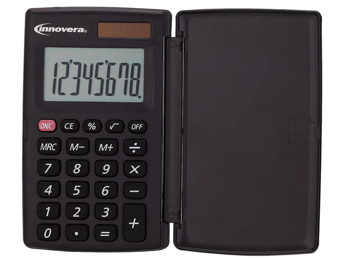 Innovera Innovera IVR15921 8-Digit Pocket Calculator with Hard Shell Flip Cover — product photo