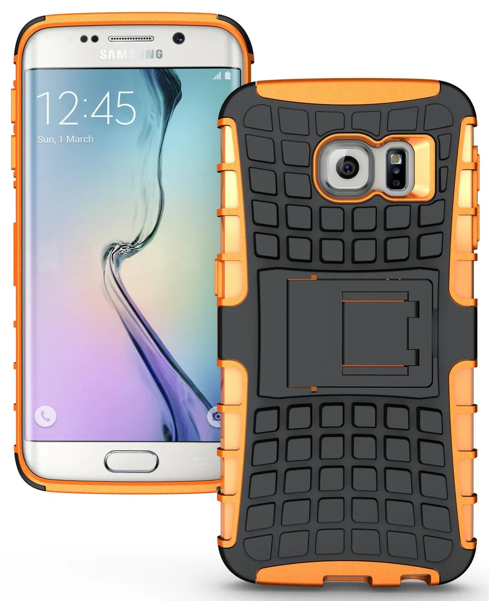 Nakedcellphone Nakedcellphone Grenade Hybrid Case with Stand Orange/Black for Samsung Galaxy S6 Edge SM-G925 — product photo