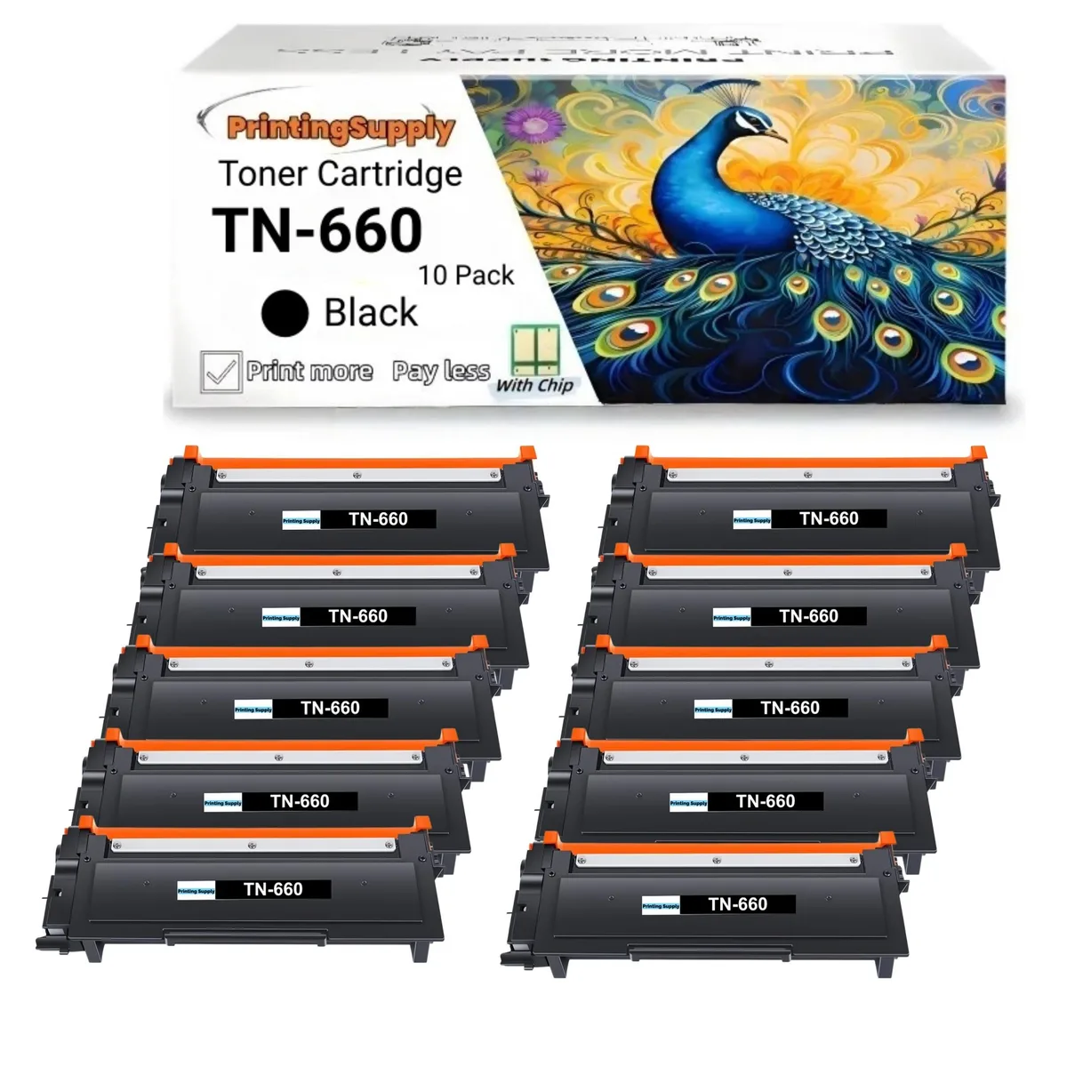 Ninestar Technology Ninestar Technology TN660 toner cartridge 10 pack high-yield black — product photo