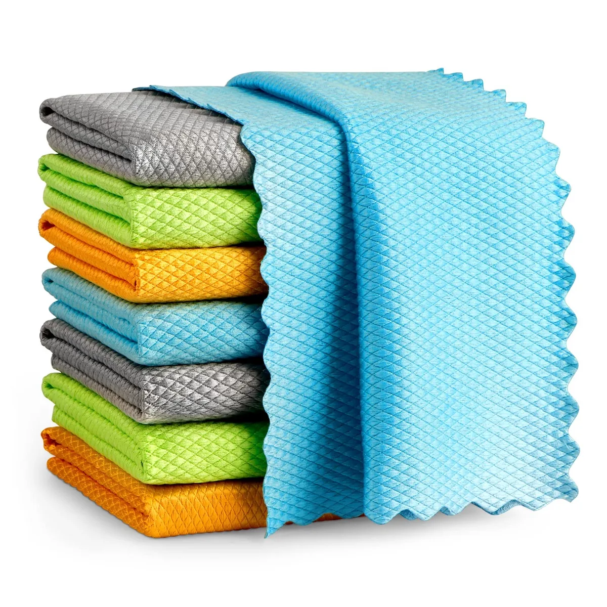 AIDEA Microfiber Glass Cleaning Cloths 12"x12" 8PK — product photo