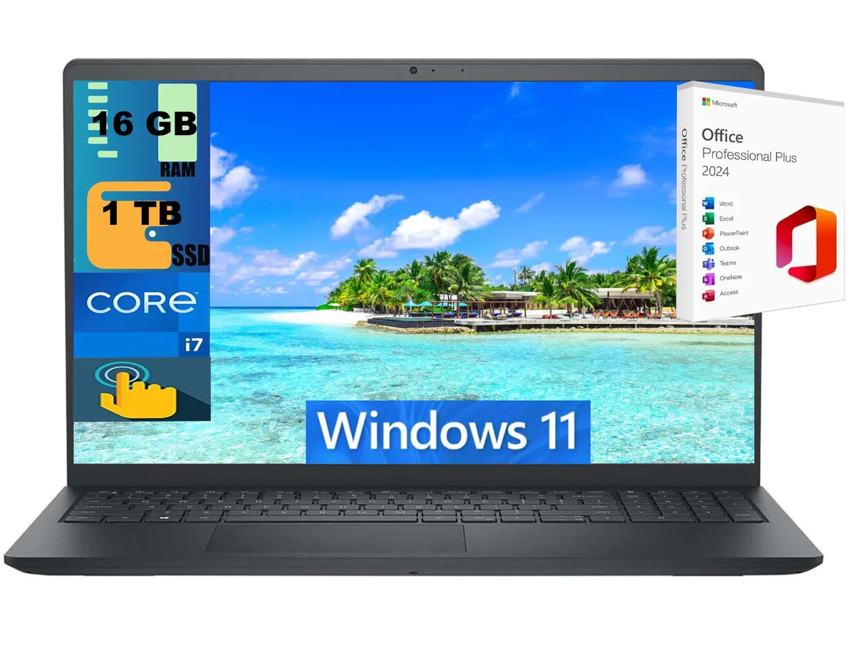 DELL DELL Inspiron 15 laptop i7-1355U 10-core 16GB 1TB PCIe SSD 15.6" FHD Touchscreen — product photo