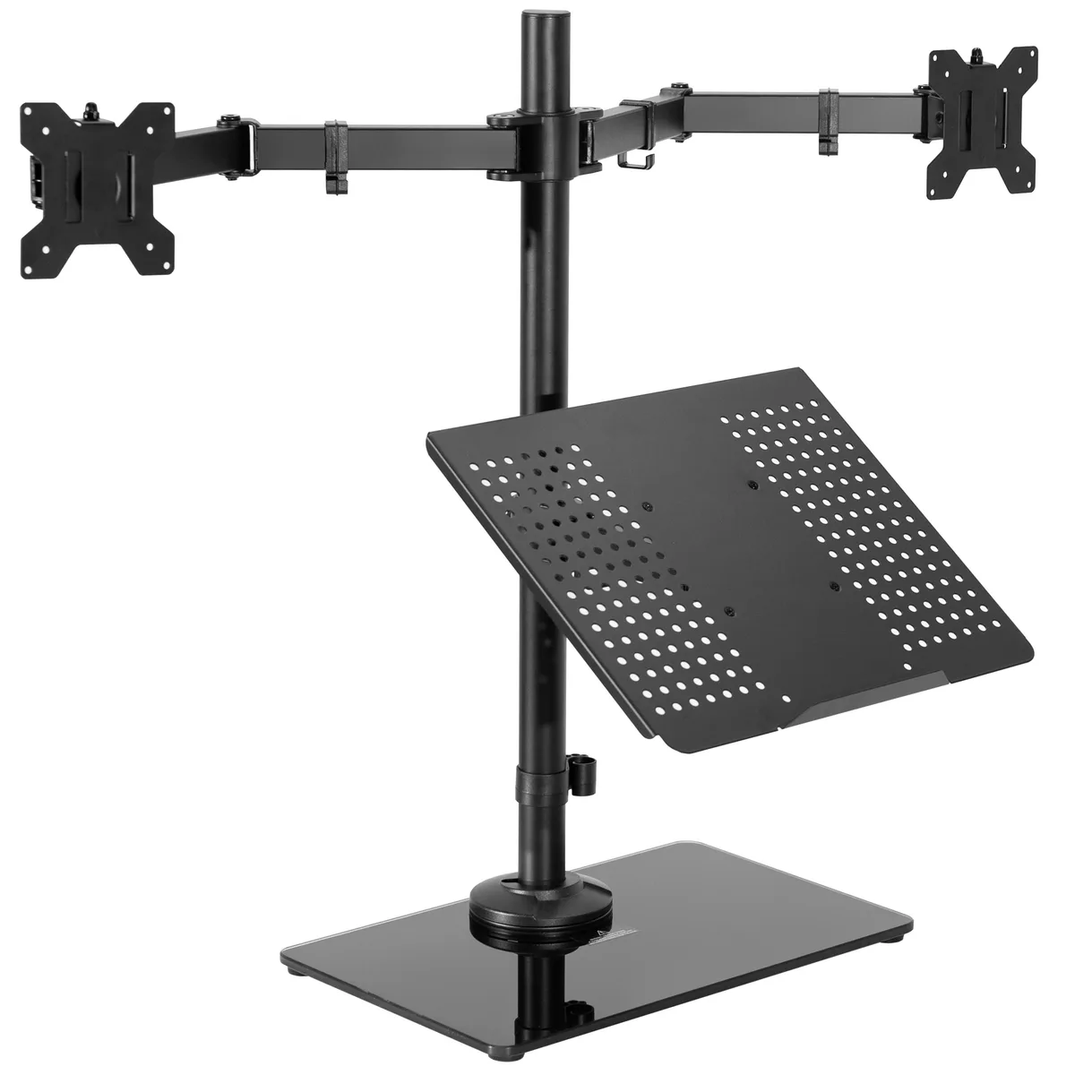 VIVO VIVO STAND-V003FGL Dual Monitor Laptop Stand Glass Base 32 22 lbs 17 27 33.3 — product photo