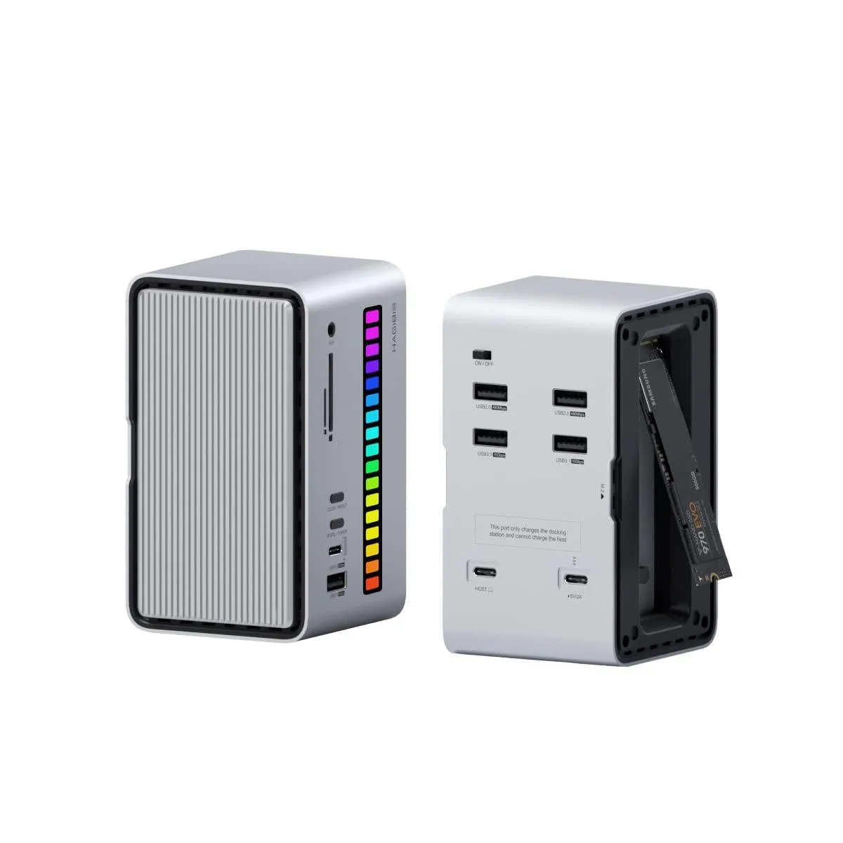 LORDWORLD LORDWORLD USB-C Dock with M.2 NVMe/SATA Enclosure &amp; RGB LED Strip — product photo