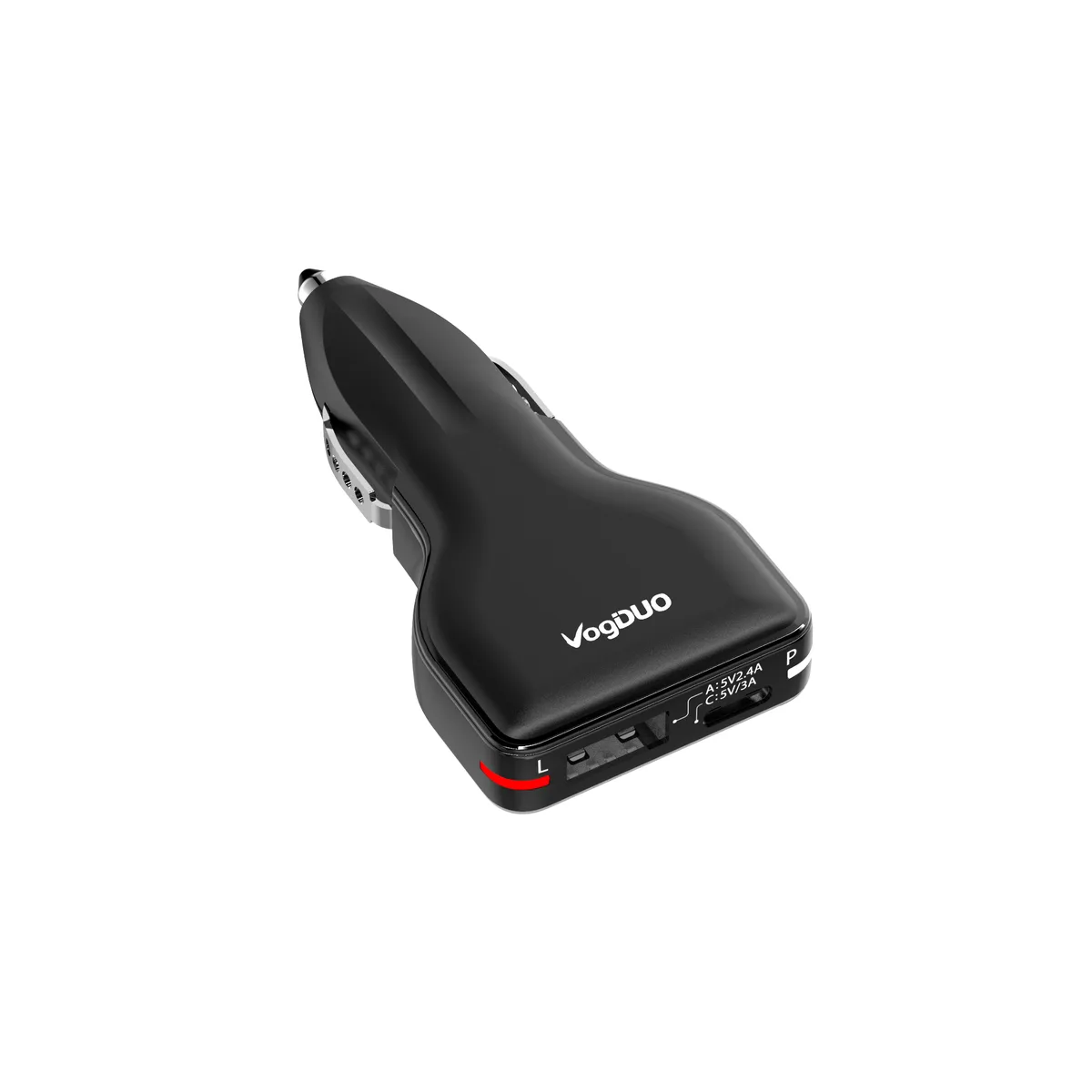 VogDUO International Corp. VogDUO International Corp. 27W USB-C &amp; USB-A Car Charger Black — product photo