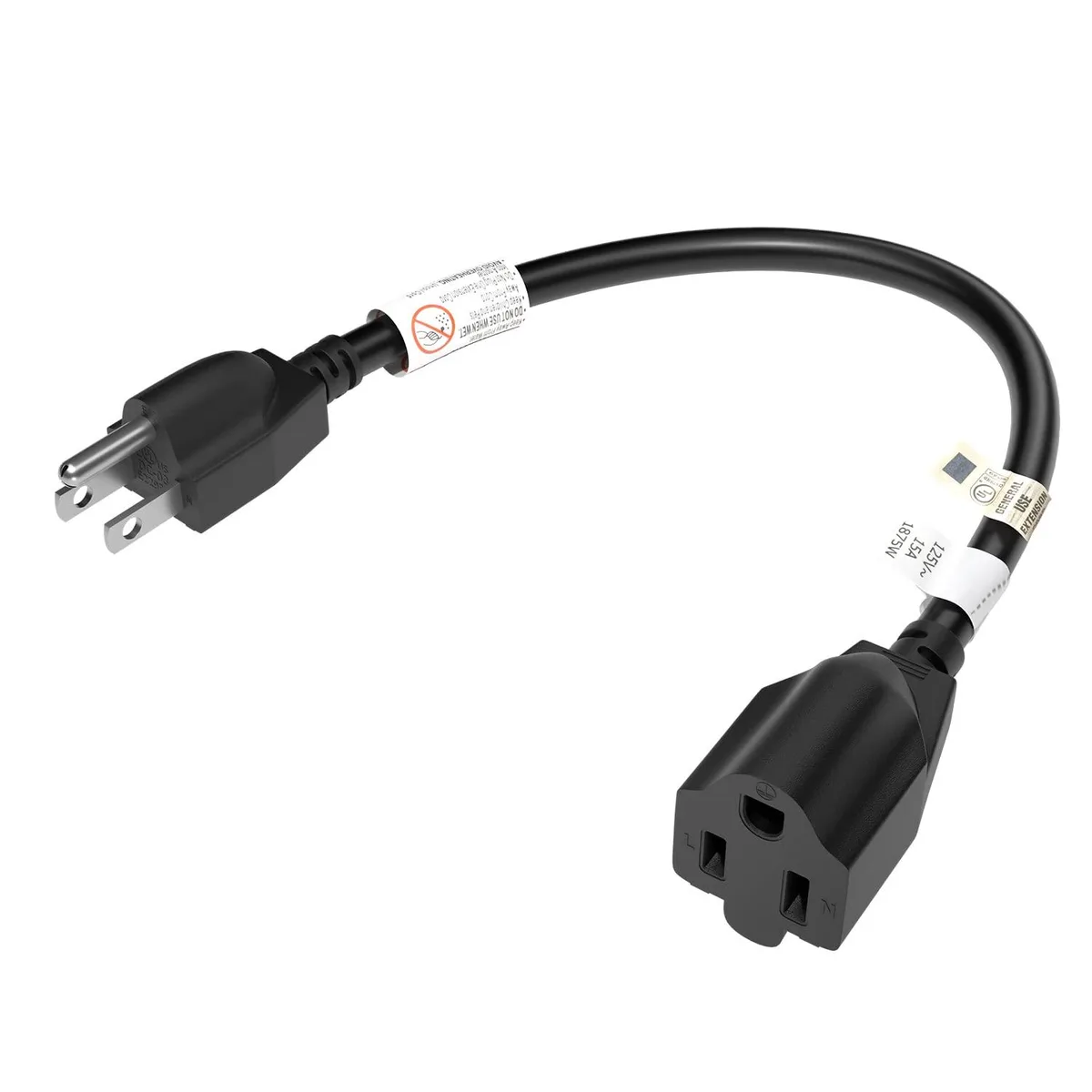  FIRMERST XR-301 14 AWG 15A 125V 1875W 1 ft power extension cord — product photo