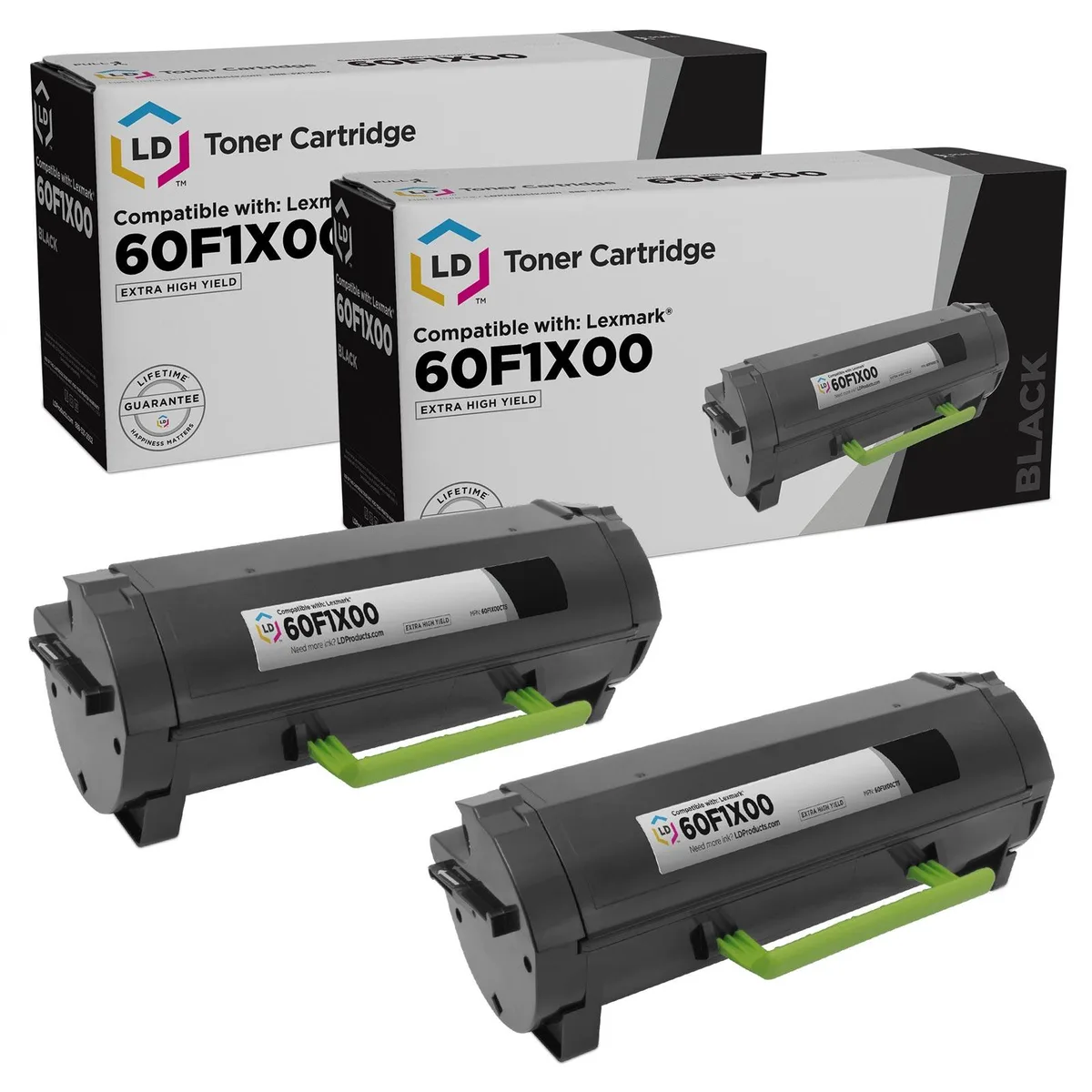 LD Products LD Products 60F1X00 toner cartridge 2-pack black 20000 yield — product photo