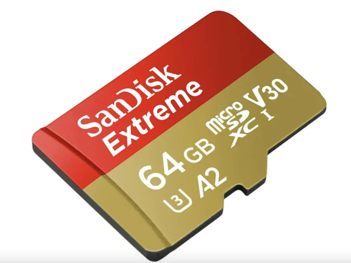 SanDisk SanDisk Extreme MicroSDHC 64GB UHS-I U3 V30 A2 160MB/s 60MB/s memory card — product photo