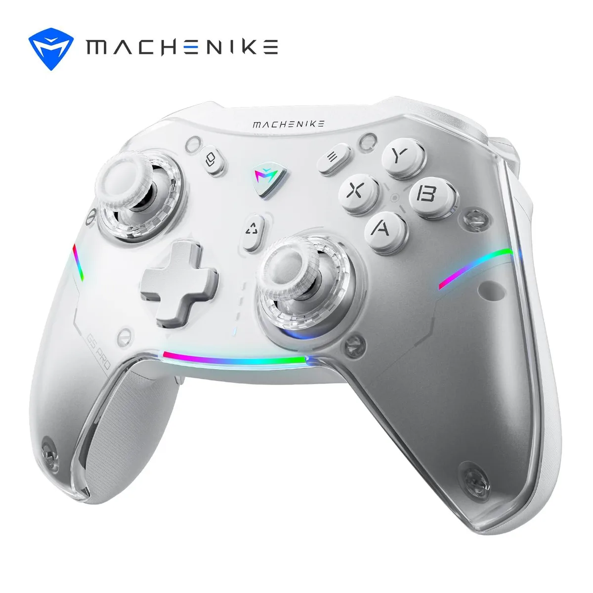 White wireless gamepad with RGB lighting, Hall effect sticks and triggers, four back buttons, 2m USB 2.0 cable
