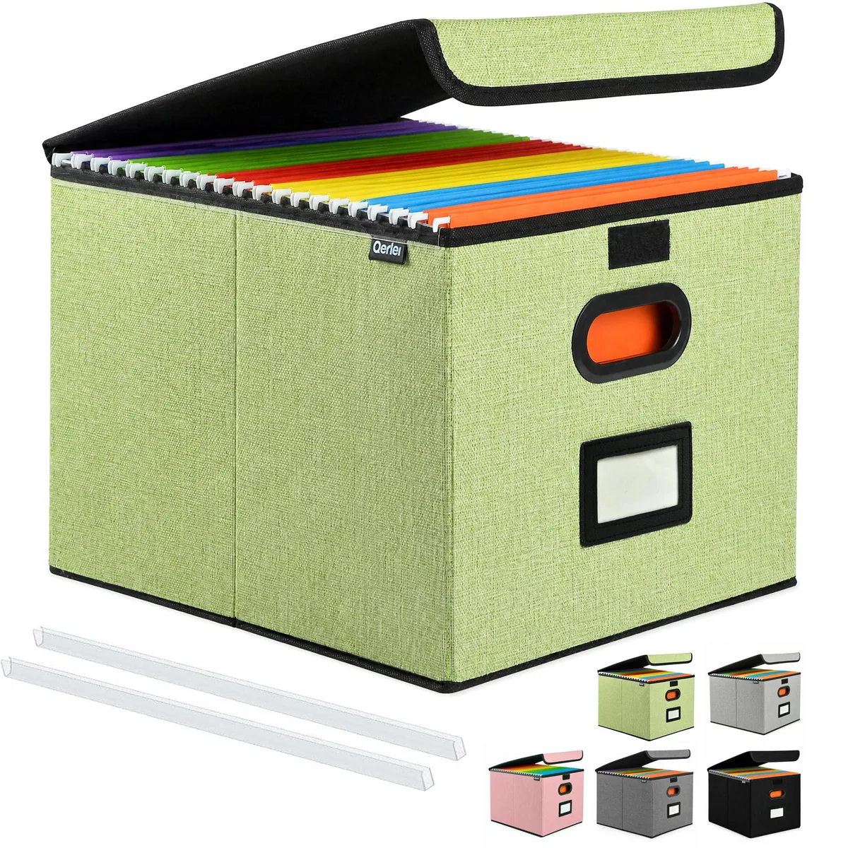  Qerlei Collapsible File Organizer Box Green 14.96x12.6x10.8in 1808cu in 1 Pack — product photo