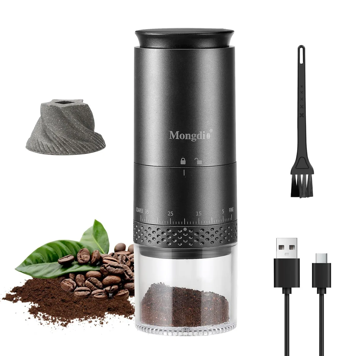  Breville MD-MDJ33B Portable Coffee Grinder 38 Settings 1500 mAh Silver — product photo