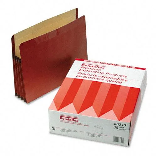 Esselte Esselte 85343 educational expanding file pockets 3.5" letter 10 box 14 pt red fiber — product photo