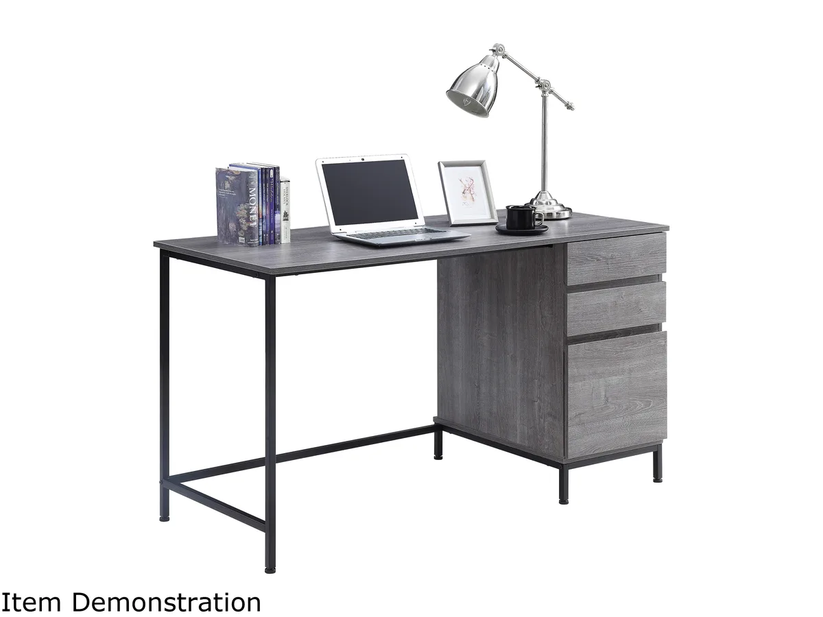Lorell Lorell 97616 SOHO 3-Drawer Desk Charcoal Laminate 55x23.6x30 office furniture — product photo