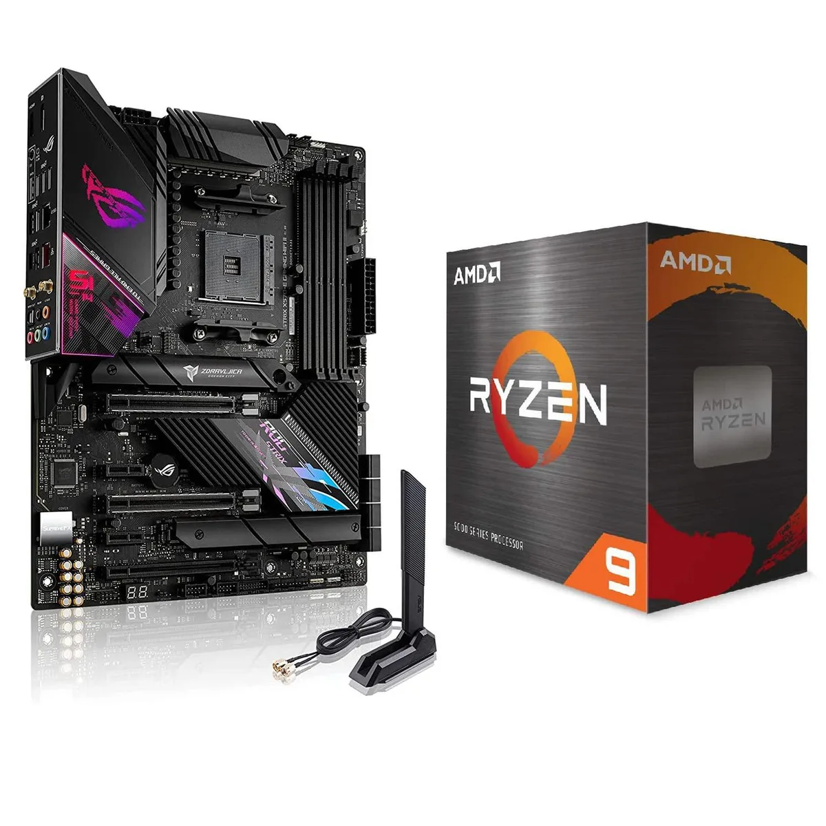 ASUS ASUS ROG Strix X570-E Gaming WiFi II ATX Motherboard with AMD Ryzen 9 5950X 16-Core 32-Thread — product photo