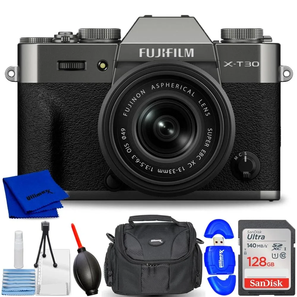 FUJIFILM FUJIFILM X-T30 III compact mirrorless camera with 13-33mm lens Charcoal Silver kit — product photo