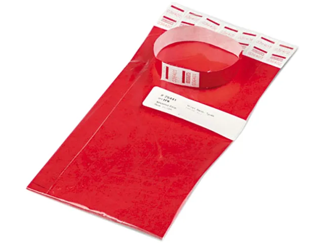 Advantus Advantus 75441 Tyvek Wristbands Sequentially Numbered Red 100 Pack — product photo