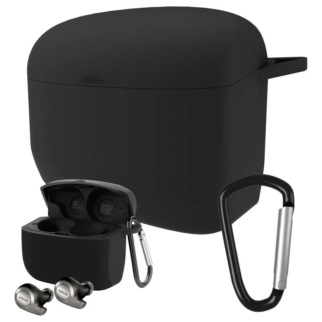 Geekria Geekria Silicone Case Cover for Jabra Elite Active 65t (Black) — product photo