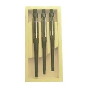 Three black-oxide adjustable hand reamers in a set