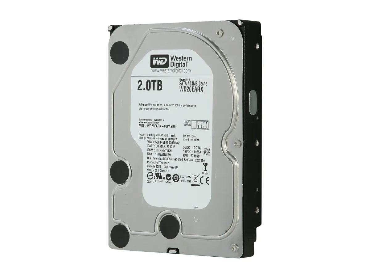 Western Digital Western Digital WD20EARX 2TB 3.5" SATA internal hard drive — product photo