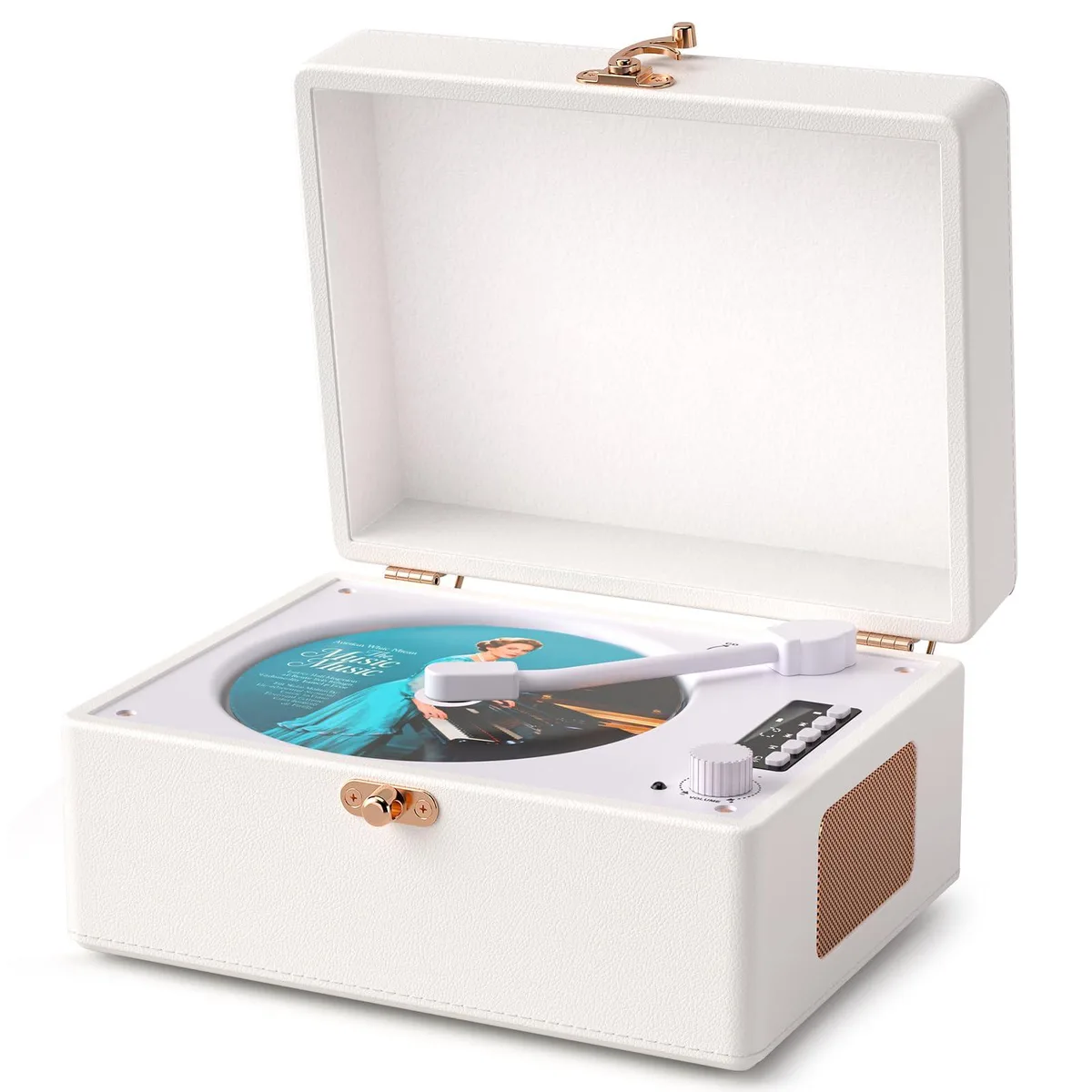  Retro CD Player Bluetooth 5.0 White 128GB USB 45s Anti-Skip — product photo