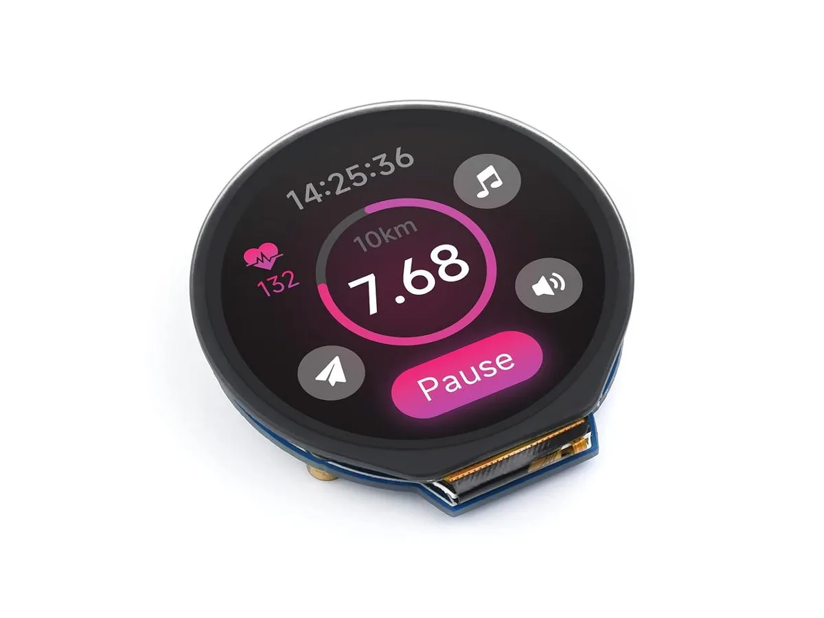 LORDWORLD LORDWORLD 1.28inch Round Touch LCD 240×240 65K RGB GC9A01 CST816S development board — product photo