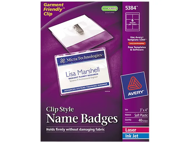 White top-load badge holders in a box of 40
