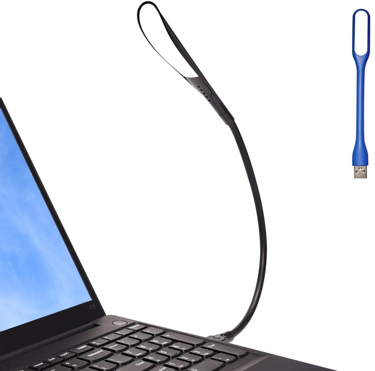 Black flexible USB lamp with 14 LED beads and touch dimmer